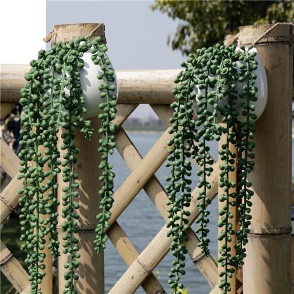 Artificial Succulents HangingPlants,Faux String of Pearls Plants for Home Office - Picture 5 of 7